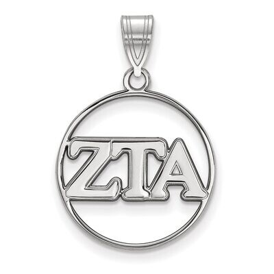 Zeta Tau Alpha Small Circle Pendant Sterling Silver SS011ZTA, MPN: SS011ZTA, 886774601038