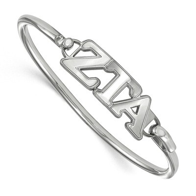 Zeta Tau Alpha Small Hook and Clasp Bangle Sterling Silver SS009ZTA-6, MPN: SS009ZTA-6, 191101103681