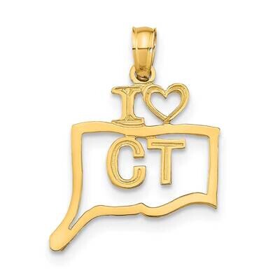 Connecticut State Pendant 14k Gold Solid D1154, MPN: D1154,