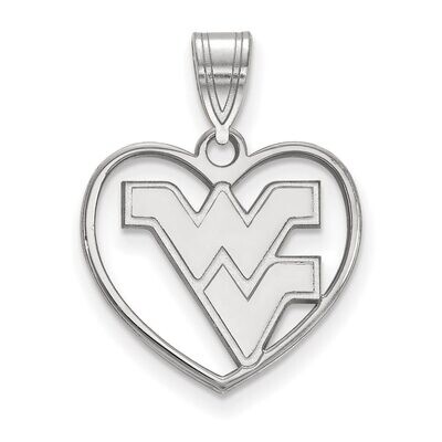 West Virginia University Pendant in Heart Sterling Silver SS017WVU, MPN: SS017WVU, 886774721859