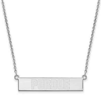Purdue University Small Bar Necklace Sterling Silver Rhodium-plated SS082PU-18, MPN: SS082PU-18, 19…