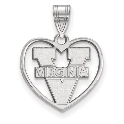 University of Virginia Pendant in Heart Sterling Silver SS017UVA, MPN: SS017UVA, 886774723631