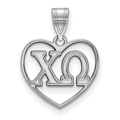 Chi Omega Heart Pendant Sterling Silver SS008CHO, MPN: SS008CHO, 886774600109