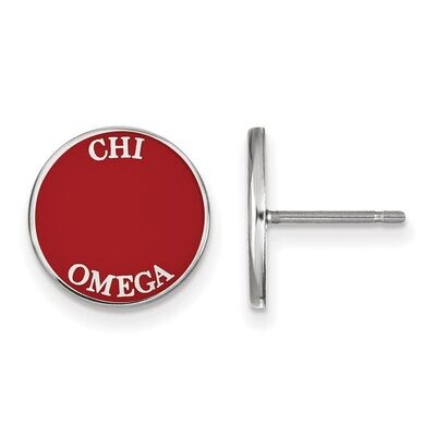 Chi Omega Enameled Post Earrings Sterling Silver SS019CHO, MPN: SS019CHO, 886774602967