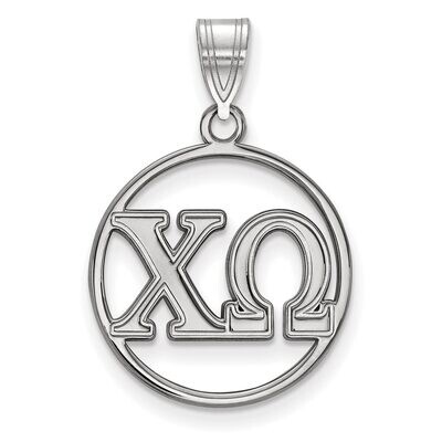 Chi Omega Small Circle Pendant Sterling Silver SS011CHO, MPN: SS011CHO, 886774600888
