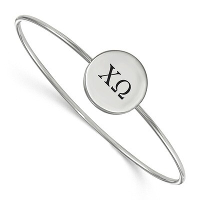 Chi Omega Enameled Slip-on Bangle Sterling Silver SS025CHO-6, MPN: SS025CHO-6, 191101100499