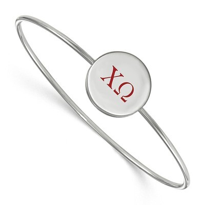 Chi Omega Enameled Slip-on Bangle Sterling Silver SS023CHO-6, MPN: SS023CHO-6, 191101100451
