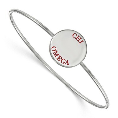 Chi Omega Enameled Slip-on Bangle Sterling Silver SS021CHO-8, MPN: SS021CHO-8, 191101100420