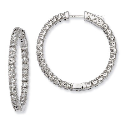 In and Out Hinged Hoop Earrings Sterling Silver Rhodium-plated QE7957, MPN: QE7957, 886774727707