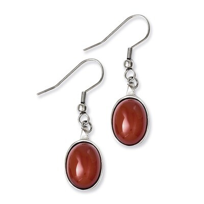 Red Agate Earrings Stainless Steel SRE594