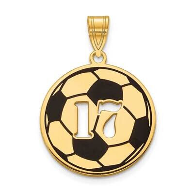 Soccer Ball Charm with Number Gold-plated Epoxied  XNA925GP, MPN: XNA925GP,