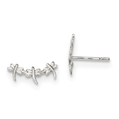 Dragonfly Post Earrings Sterling Silver Polished QE13533, MPN: QE13533, 191101234149