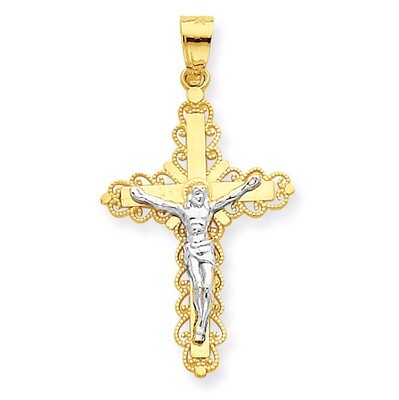 Filigree Crucifix Pendant 10K Gold &amp; Rhodium 10C1052, MPN: 10C1052, 886774019154
