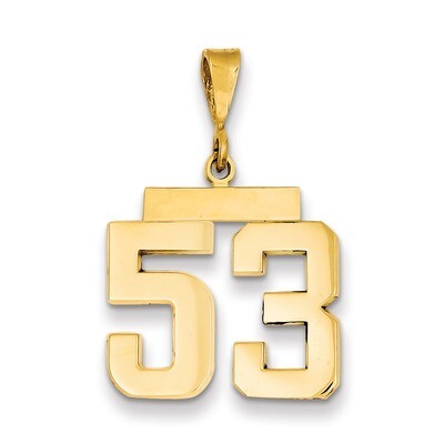 Number 53 Charm 14k Gold Medium Polished MP53, MPN: MP53, 883957135472