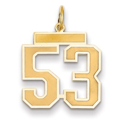 Number 53 Charm 14k Gold Medium Satin LSM53, MPN: LSM53, 883957074627