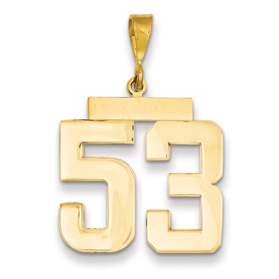 Number 53 Charm 14k Gold Large Polished LP53, MPN: LP53, 883957067285