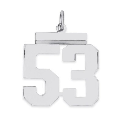 Pendant Number 53 Polished Sterling Silver Medium QMS53, MPN: QMS53, 191101278259