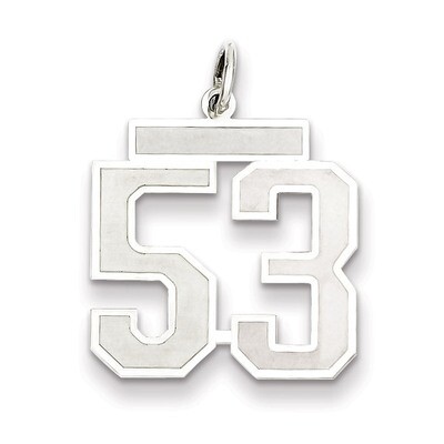 Pendant Number 53 Satin Sterling Silver Medium QPM53, MPN: QPM53, 883957127279