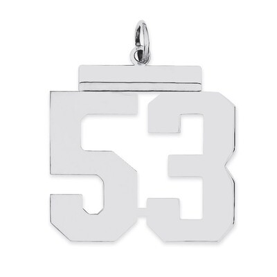 Charm Number 53 Polished Sterling Silver Large QPL53, MPN: QPL53, 191101281037