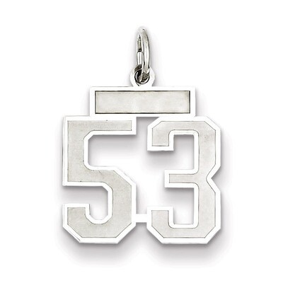 Charm Number 53 Satin Sterling Silver Small QPS53, MPN: QPS53, 191101282812