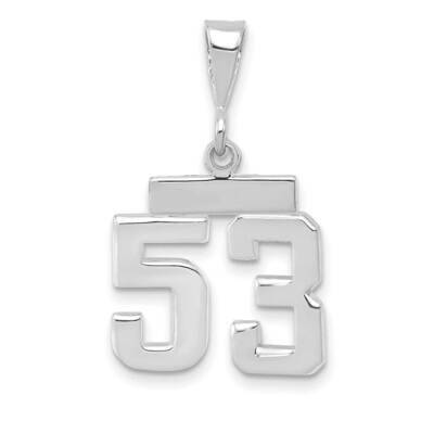 Number 53 Charm 14k White Gold Polished Small WSP53, MPN: WSP53, 196904074916