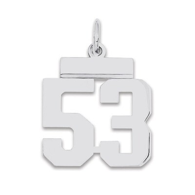 Pendant Number 53 Polished Sterling Silver Small QSS53, MPN: QSS53, 883957101460