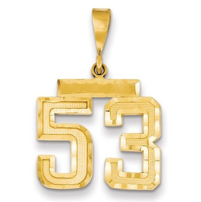 Number 53 Charm 14k Gold Medium Diamond-cut  MN53, MPN: MN53, 883957139333