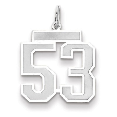 Number 53 Charm Medium Satin 14k white Gold WSM53, MPN: WSM53, 883957077598