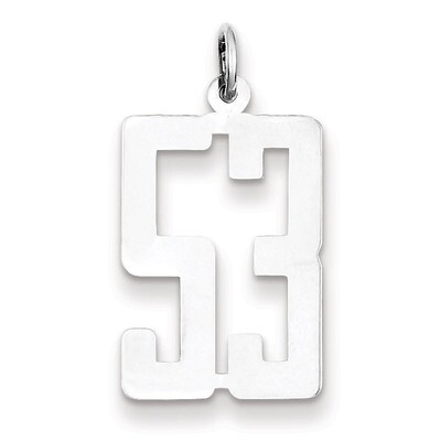Charm Number 53 Elongated Pol Sterling Silver Small QES53, MPN: QES53, 191101190353