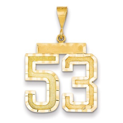 Number 53 Charm 14k Gold Large Diamond-cut LN53, MPN: LN53, 883957122441