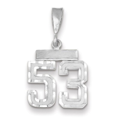 Number 53 Charm Small Diamond -cut 14k white Gold WSN53, MPN: WSN53, 883957114385