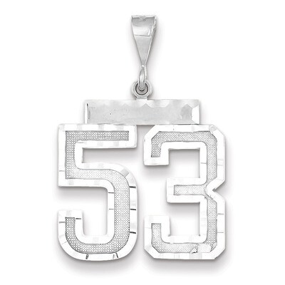 Number 53 Charm 14k white Gold Large Diamond -cut WLN53, MPN: WLN53, 883957124292