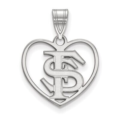 Florida State University Pendant in Heart Sterling Silver SS017FSU, MPN: SS017FSU, 886774682952