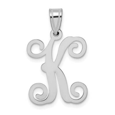 Initial Letter K Pendant 14k White Gold Casted High Polished XNA518W/K, MPN: XNA518W/K,