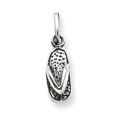Antiqued Flip Flop Charm Sterling Silver QC6908, MPN: QC6908, 883957557137