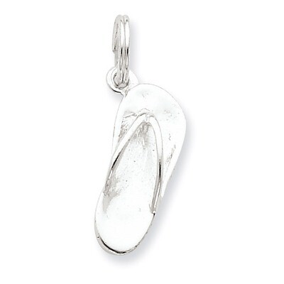 Flip Flop Charm Sterling Silver Polished QC6906, MPN: QC6906, 723252104677