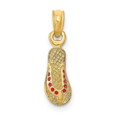 Red Enamel Single Flip-Flop Charm 14k Gold K6676, MPN: K6676, 637218105762