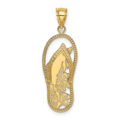 Dolphin Flip-Flop Charm 14k Gold Polished K7614, MPN: K7614, 637218143177