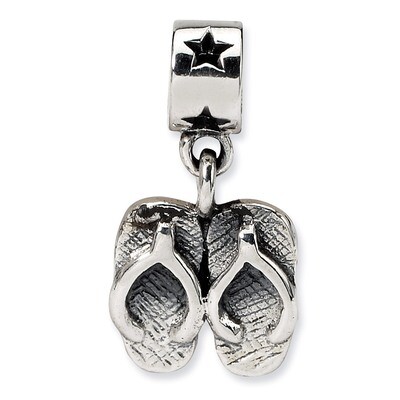 Flip Flops Dangle Bead - Sterling Silver QRS1242, MPN: QRS1242, 883957277417