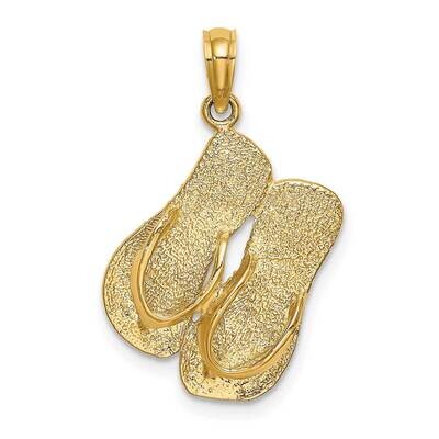 Sanibel Island with Large Double Flip-Flop Charm 14k Gold K8227, MPN: K8227, 637218090457