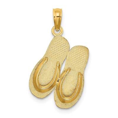 Large Key West Double Flip Flop Charm 14k Gold K8176, MPN: K8176, 637218088683