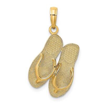 Large San Diego Double Flip-Flop Charm 14k Gold K8151, MPN: K8151, 637218075423
