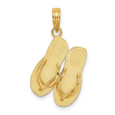 Large Turks Caicos Double Flip-Flop Charm 14k Gold K7526, MPN: K7526, 637218113729