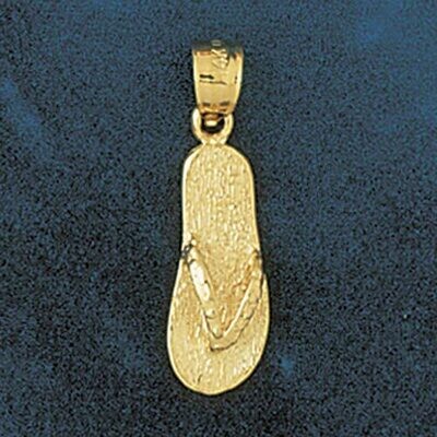 Dazzlers Jewelry Sandal Flip Flop Pendant Necklace Charm Bracelet in Yellow, White or Rose Gold 150…
