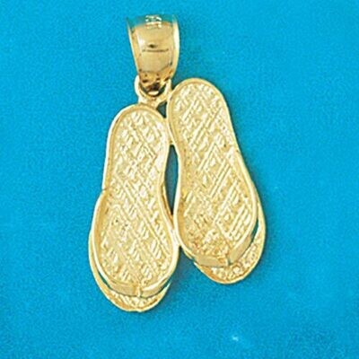 Dazzlers Jewelry Sandal Flip Flop Pendant Necklace Charm Bracelet in Yellow, White or Rose Gold 149…