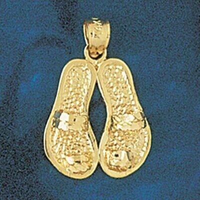 Dazzlers Jewelry Sandal Flip Flop Pendant Necklace Charm Bracelet in Yellow, White or Rose Gold 149…