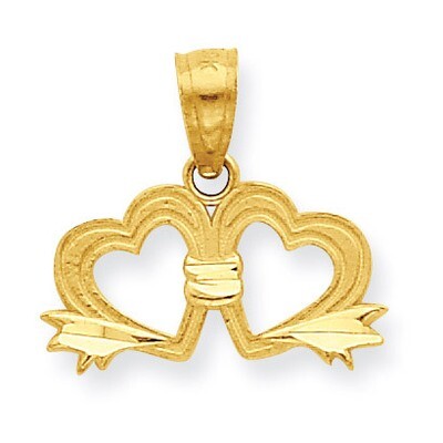 Double Heart Charm 10k Gold 10C928, MPN: 10C928, 886774022116