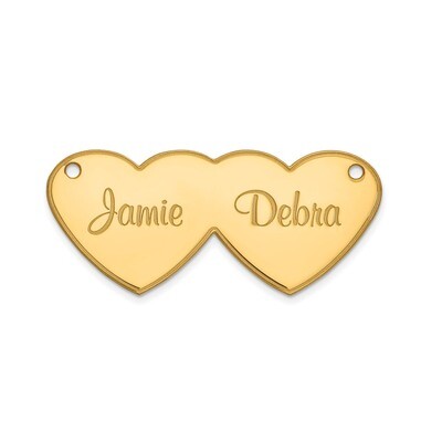 Double Heart Nameplate 14k Gold XNA111Y, MPN: XNA111Y, 191101541063