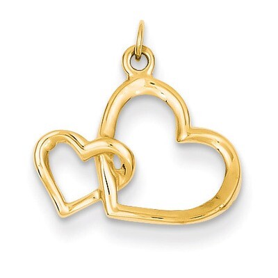 Double Heart Charm 14k Gold M2128, MPN: M2128, 637218163885