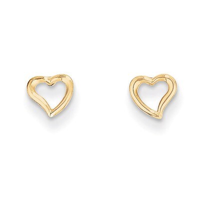 Double Heart Post Earrings - 14k Gold SE2323 by Madi K, MPN: SE2323, 886774999982